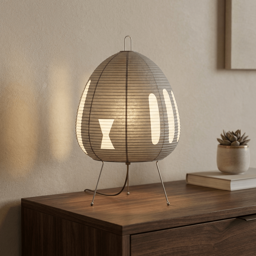 Japanese Rice Paper Floor Lamp | Minimalist Tripod Base | Tricolour Dimming Bedroom Light Floor Lamps for modern home decor in White color