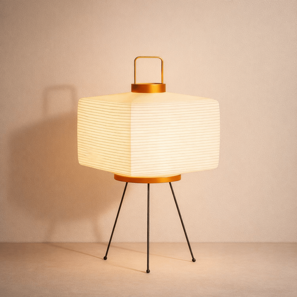 Japanese Tripod Floor Lamp | Wabi - Sabi Rice Paper Shade | 3 - Colour LED Standing Light Lamps & Light Fixtures for modern home decor in Default color