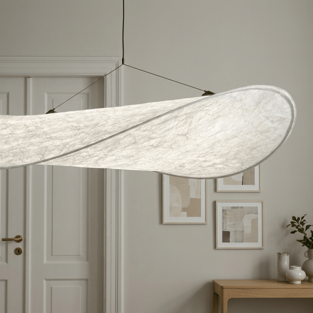 LED Ceiling Pendant Light | Silk Fabric Shade with Metal Frame for Dining & Living Spaces Lighting for modern home decor in 40cm color