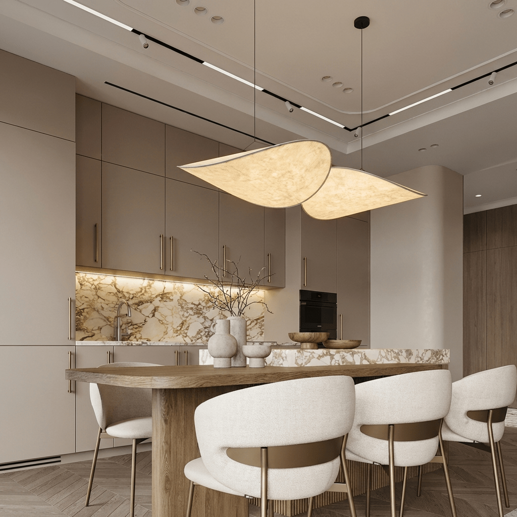 LED Ceiling Pendant Light | Silk Fabric Shade with Metal Frame for Dining & Living Spaces Lighting for modern home decor in 40cm color