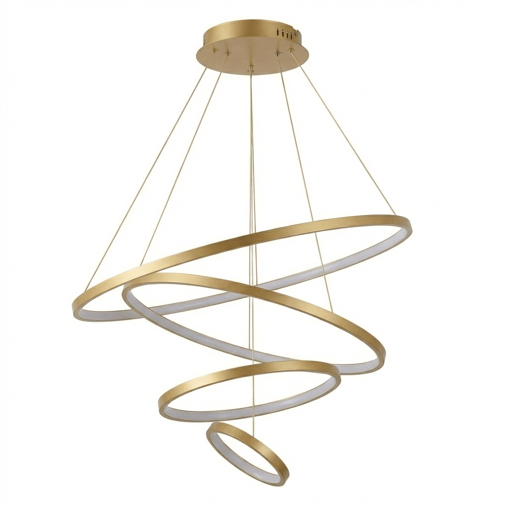 LED Ring Chandelier | Modern Adjustable Multi - Ring Ceiling Light Fixture Chandeliers for modern home decor in Gold color