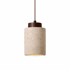 Minimalist Pendant Light | Natural Travertine Stone for Modern Interiors Pendant Lights for modern home decor in Walnut color
