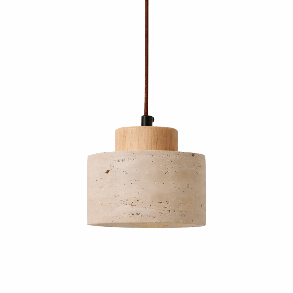 Minimalist Pendant Light | Natural Travertine Stone for Modern Interiors Pendant Lights for modern home decor in Wood color