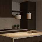 Minimalist Pendant Light | Natural Travertine Stone for Modern Interiors Pendant Lights for modern home decor in Wood color
