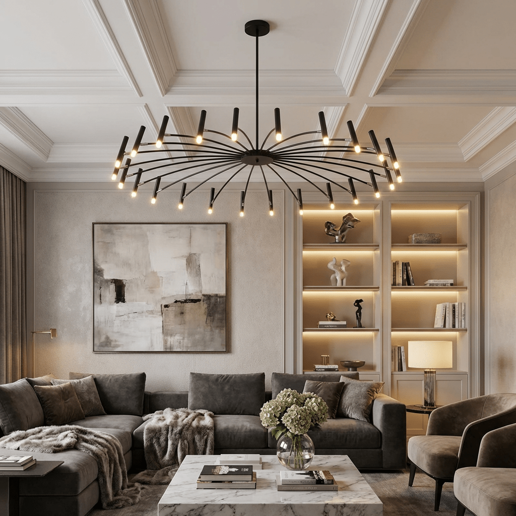 Modern Candle Chandelier | Minimalist G9 Ceiling Light for Dining Room Chandeliers for modern home decor in 12 Candles color