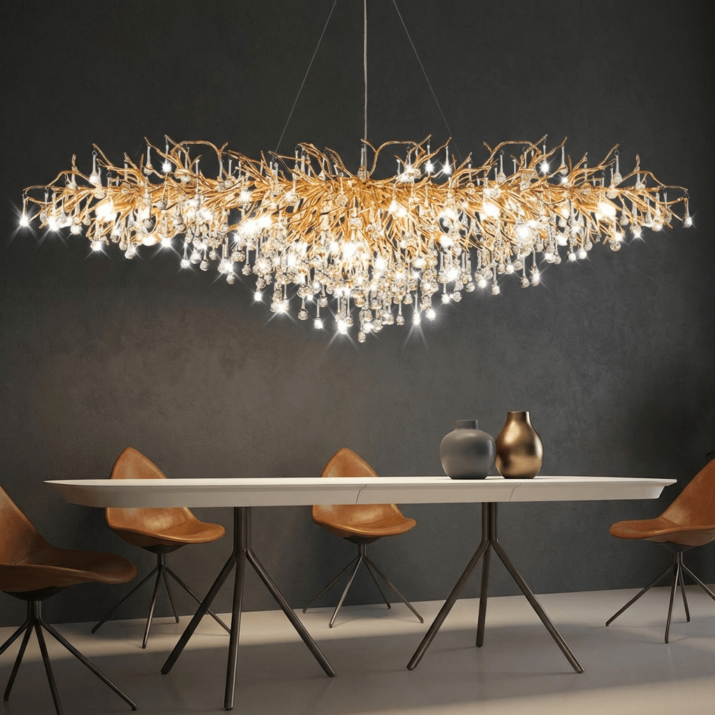 Modern Crystal Drop Chandelier | LED G9 Ceiling Light Fixture Chandeliers for modern home decor in L120xW50xH50cm color