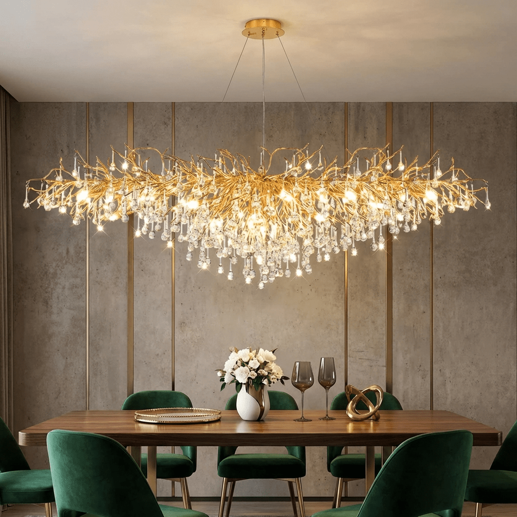 Modern Crystal Drop Chandelier | LED G9 Ceiling Light Fixture Chandeliers for modern home decor in L120xW50xH50cm color