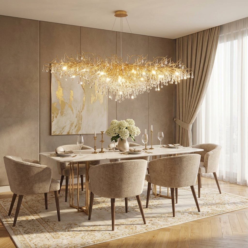 Modern Crystal Drop Chandelier | LED G9 Ceiling Light Fixture Chandeliers for modern home decor in L120xW50xH50cm color