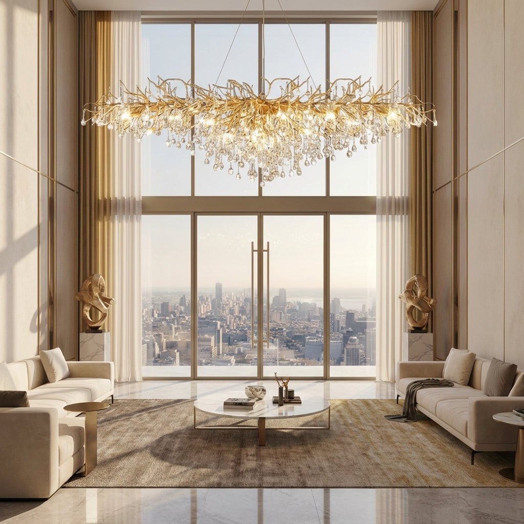 Modern Crystal Drop Chandelier | LED G9 Ceiling Light Fixture Chandeliers for modern home decor in L120xW50xH50cm color