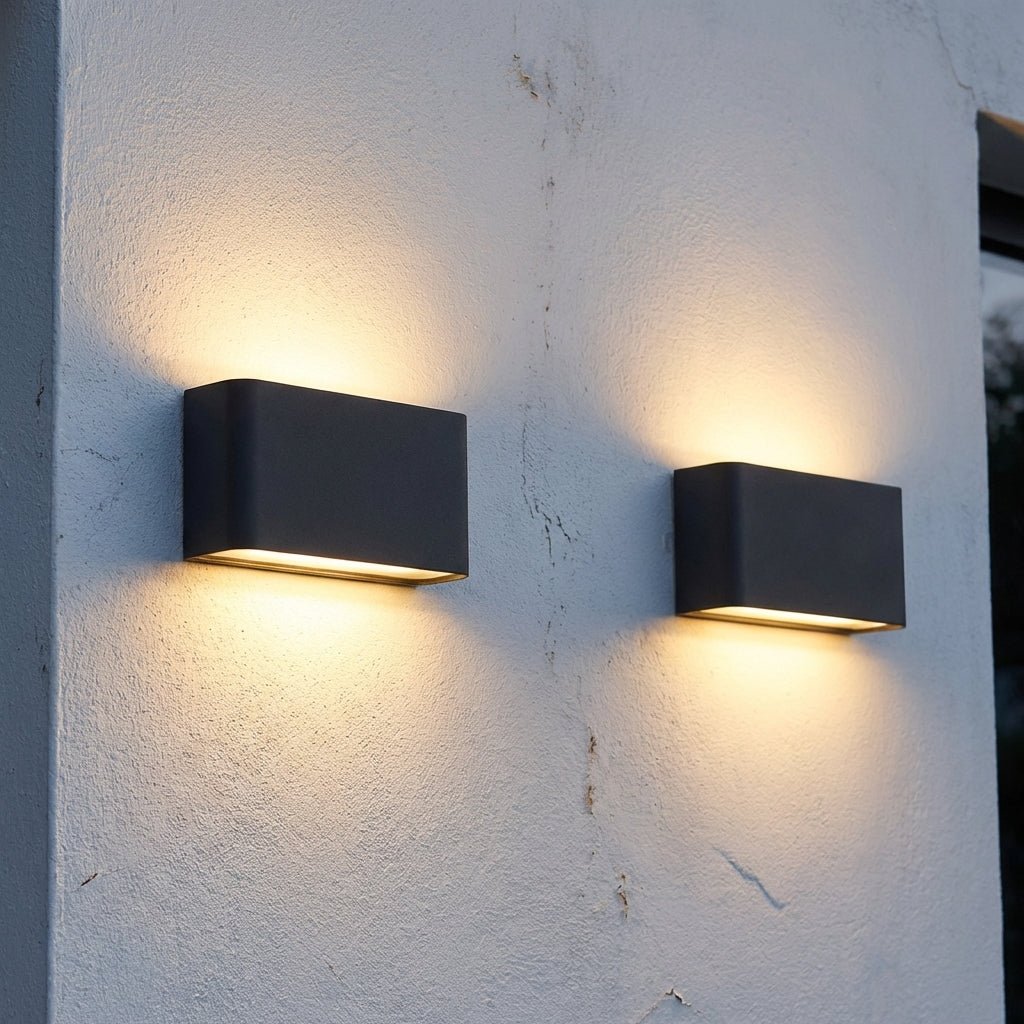 Modern LED Outdoor Wall Light | IP65 Waterproof Aluminium Sconce | Warm White Exterior Lamp Outdoor Lighting for modern home decor in Black color