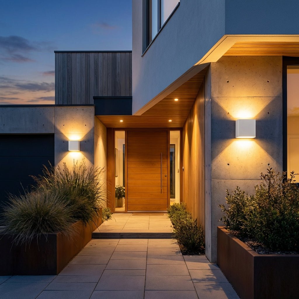 Modern LED Outdoor Wall Light | IP65 Waterproof Aluminium Sconce | Warm White Exterior Lamp Outdoor Lighting for modern home decor in Black color