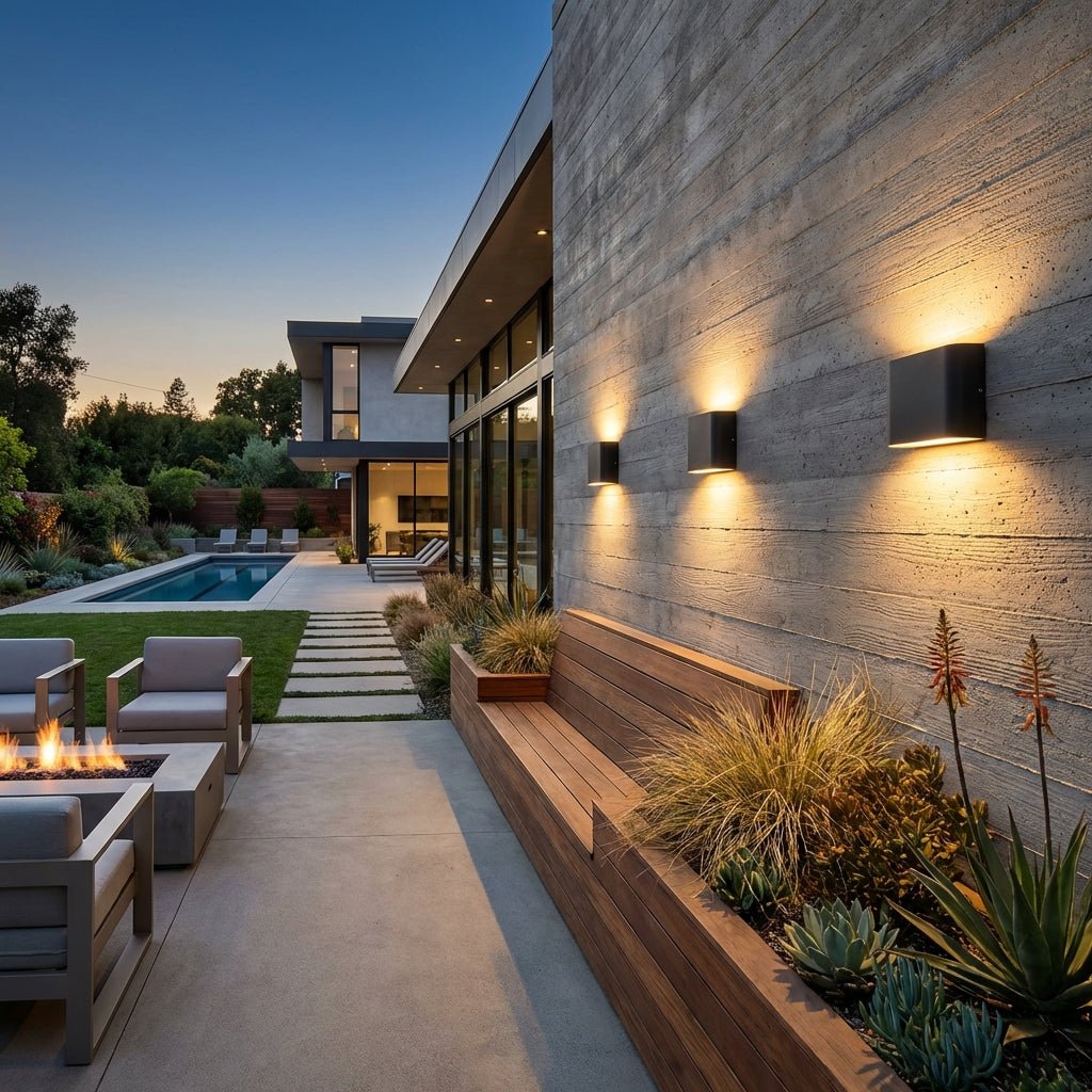 Modern LED Outdoor Wall Light | IP65 Waterproof Aluminium Sconce | Warm White Exterior Lamp Outdoor Lighting for modern home decor in Black color