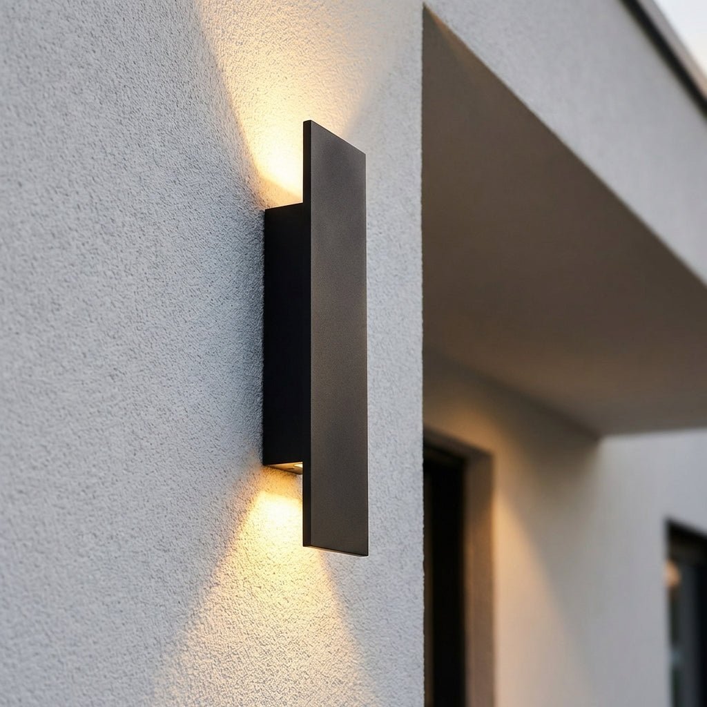 Modern LED Outdoor Wall Light | Waterproof Aluminium Exterior Lantern | Slimline Garden Sconce Outdoor Lighting for modern home decor in Black color