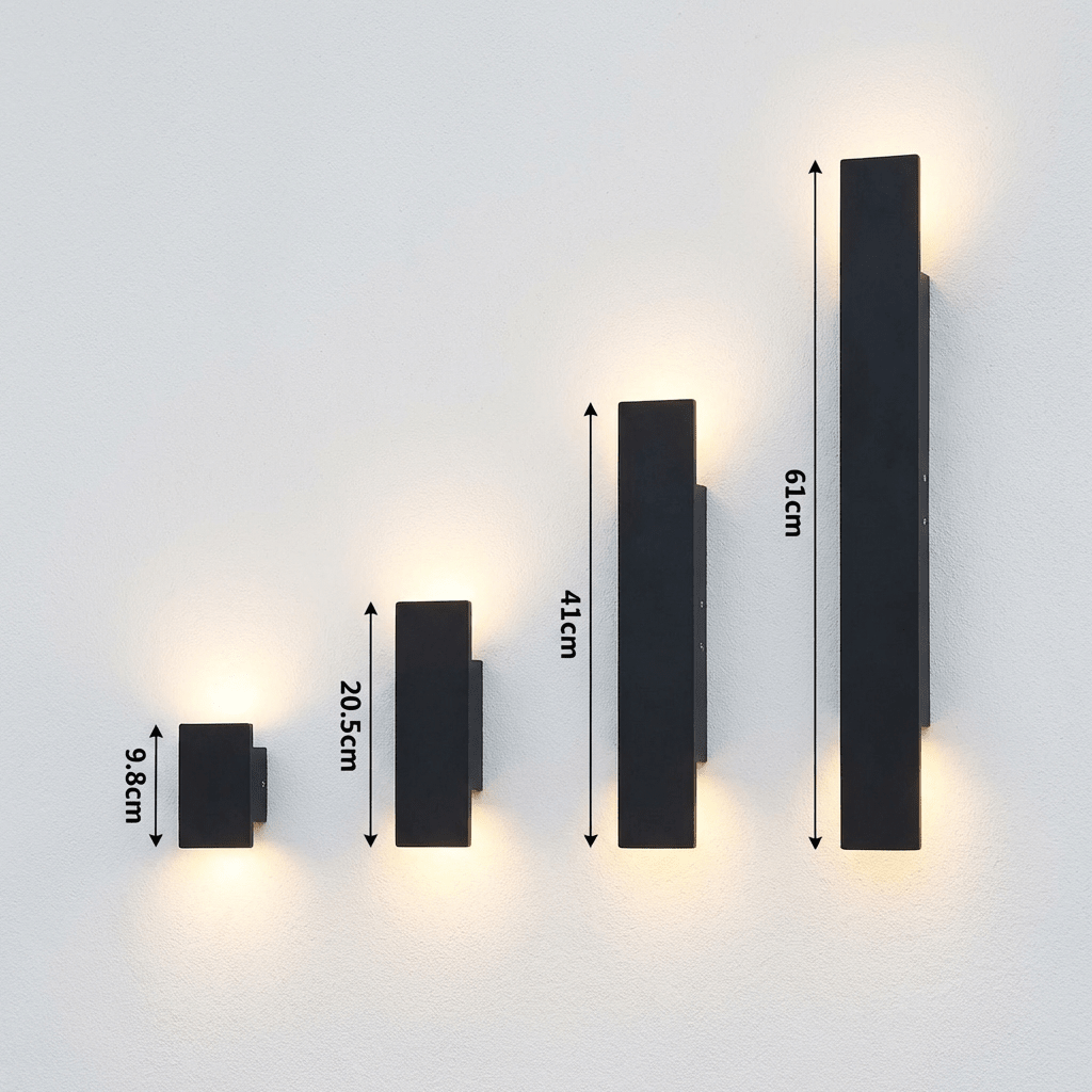 Modern LED Outdoor Wall Light | Waterproof Aluminium Exterior Lantern | Slimline Garden Sconce Outdoor Lighting for modern home decor in Black color
