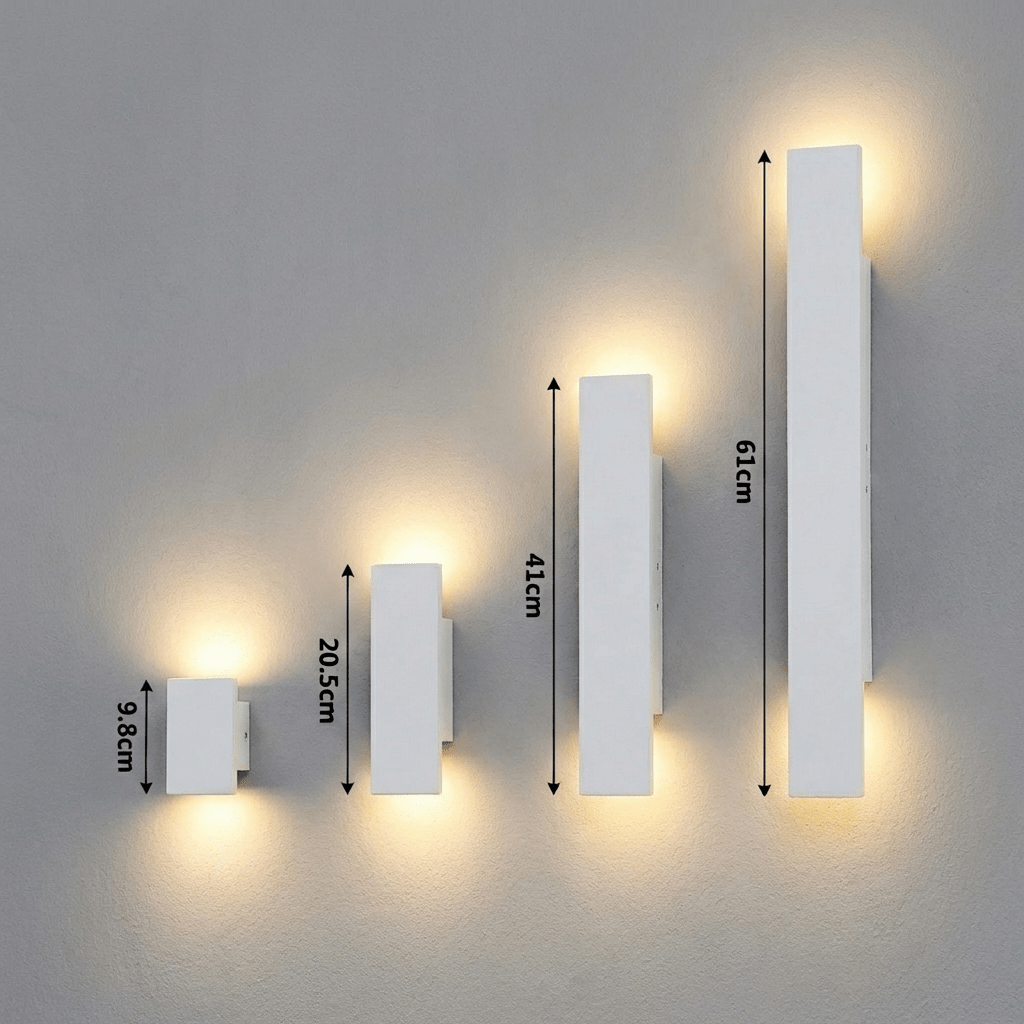 Modern LED Outdoor Wall Light | Waterproof Aluminium Exterior Lantern | Slimline Garden Sconce Outdoor Lighting for modern home decor in White color