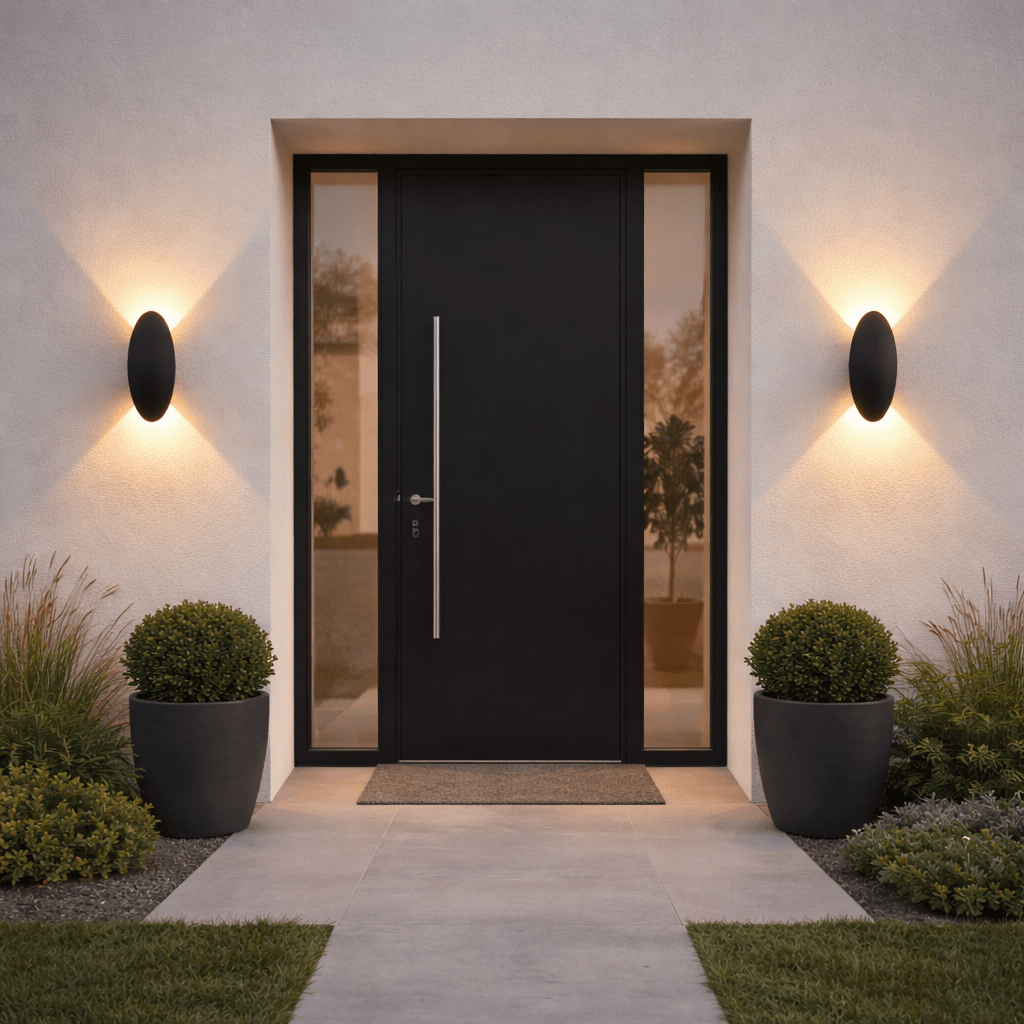 Modern LED Wall Sconce | Waterproof Aluminium Indoor & Exterior Light | Sleek Oval Sconce Indoor Lighting for modern home decor in Black color