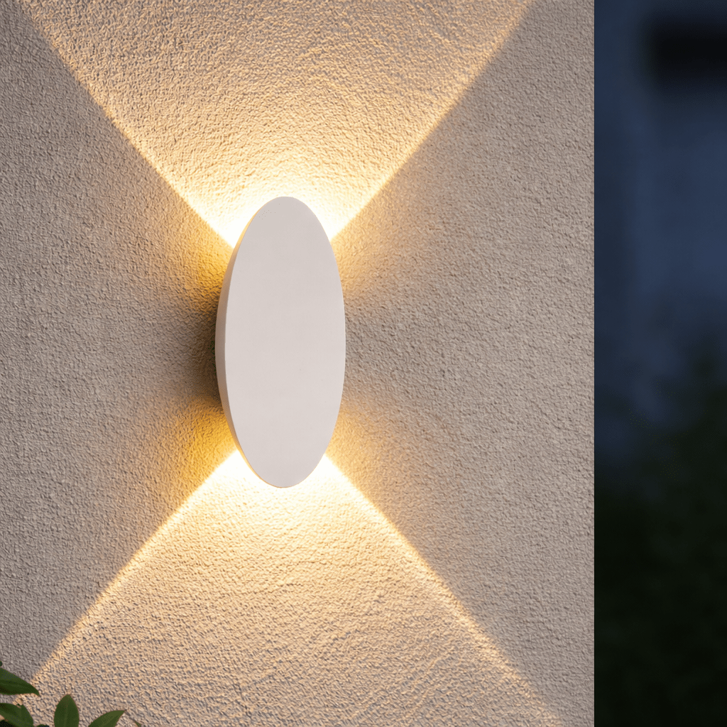 Modern LED Wall Sconce | Waterproof Aluminium Indoor & Exterior Light | Sleek Oval Sconce Indoor Lighting for modern home decor in Black color