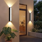 Modern Minimalist Linear LED Outdoor Wall Sconce | IP65 Waterproof Garden & Porch Light | Black Finish Outdoor Lighting for modern home decor in 22cm / 6W color