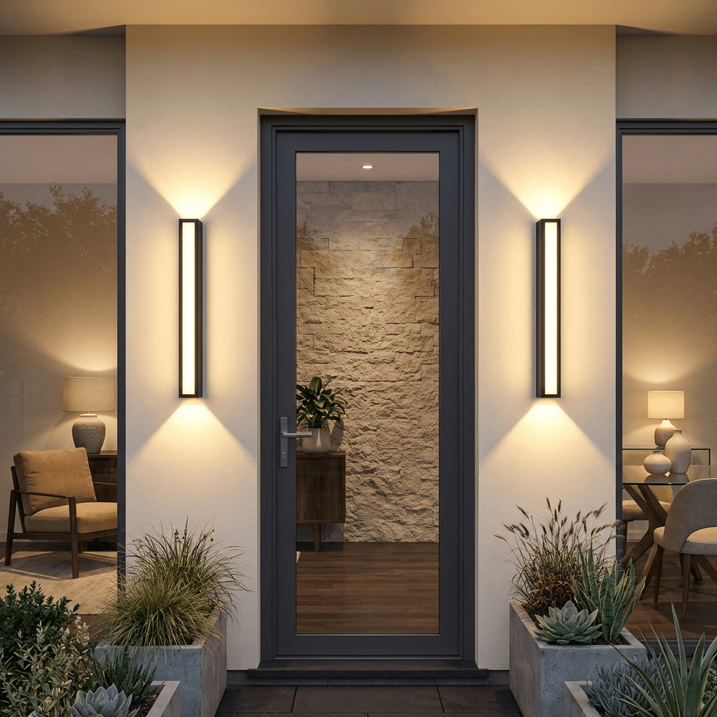 Modern Minimalist Linear LED Outdoor Wall Sconce | IP65 Waterproof Garden & Porch Light | Black Finish Outdoor Lighting for modern home decor in 22cm / 6W color