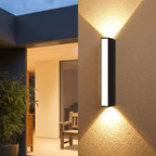 Modern Minimalist Linear LED Outdoor Wall Sconce | IP65 Waterproof Garden & Porch Light | Black Finish Outdoor Lighting for modern home decor in 37.5cm / 12W color