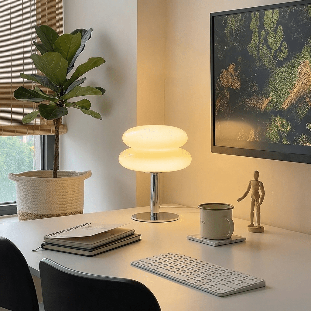 Modern Mushroom Table Lamp | Tri - Color Dimming USB Bedside Light | 9 - Level Brightness Lamps for modern home decor in Orange color