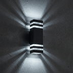 Modern Square Outdoor Wall Light | Waterproof E27 LED Garden Sconce | Black Exterior Fixture Outdoor Lighting for modern home decor in Cool White color