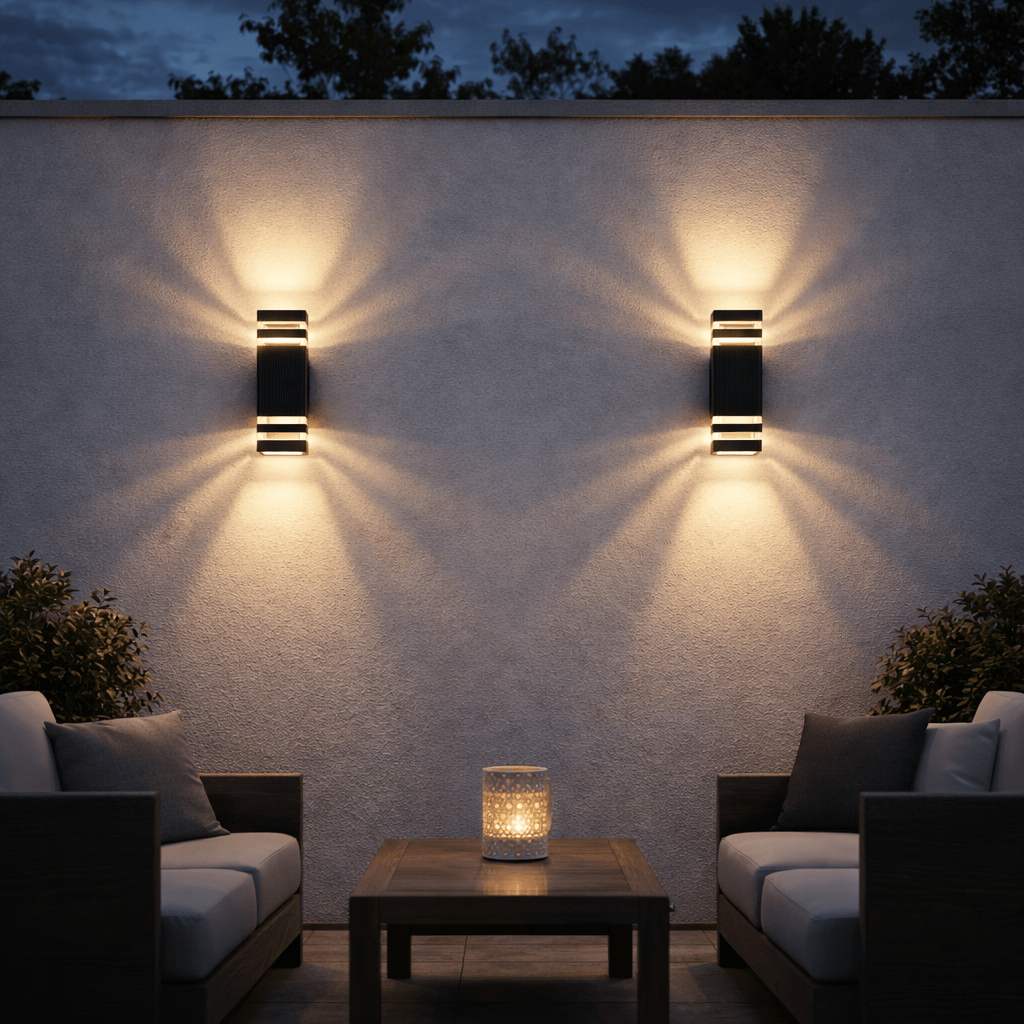 Modern Square Outdoor Wall Light | Waterproof E27 LED Garden Sconce | Black Exterior Fixture Outdoor Lighting for modern home decor in Cool White color