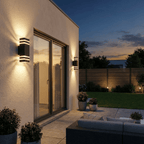 Modern Square Outdoor Wall Light | Waterproof E27 LED Garden Sconce | Black Exterior Fixture Outdoor Lighting for modern home decor in Cool White color