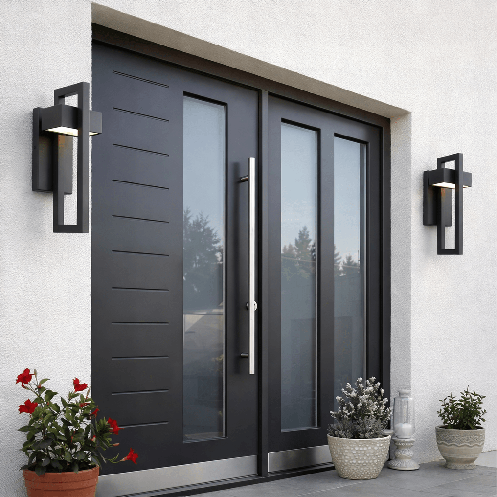 Modern Weatherproof Wall Light | Black Waterproof Exterior Lantern | Modern IP65 Garden Sconce Outdoor Lighting for modern home decor in 35cm color