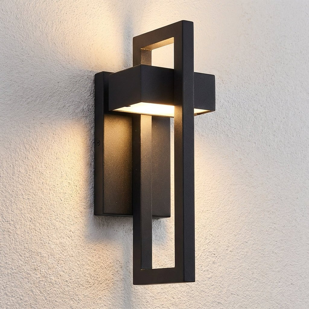 Modern Weatherproof Wall Light | Black Waterproof Exterior Lantern | Modern IP65 Garden Sconce Outdoor Lighting for modern home decor in 35cm color