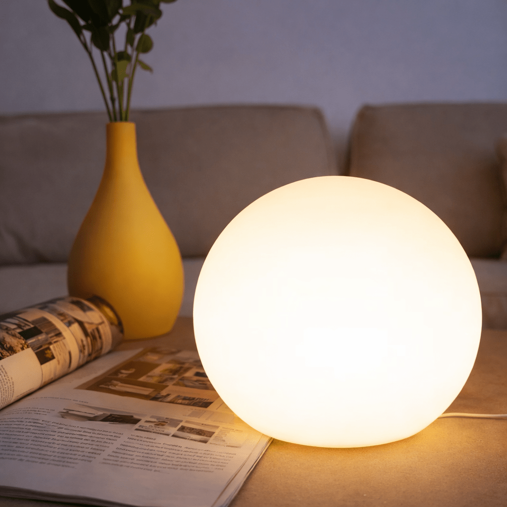 Moon Table Lamp | Acrylic Ball Globe Light | Warm 3 - Color Dimming Desk & Bedside Lamp Lamps for modern home decor in 15 cm color