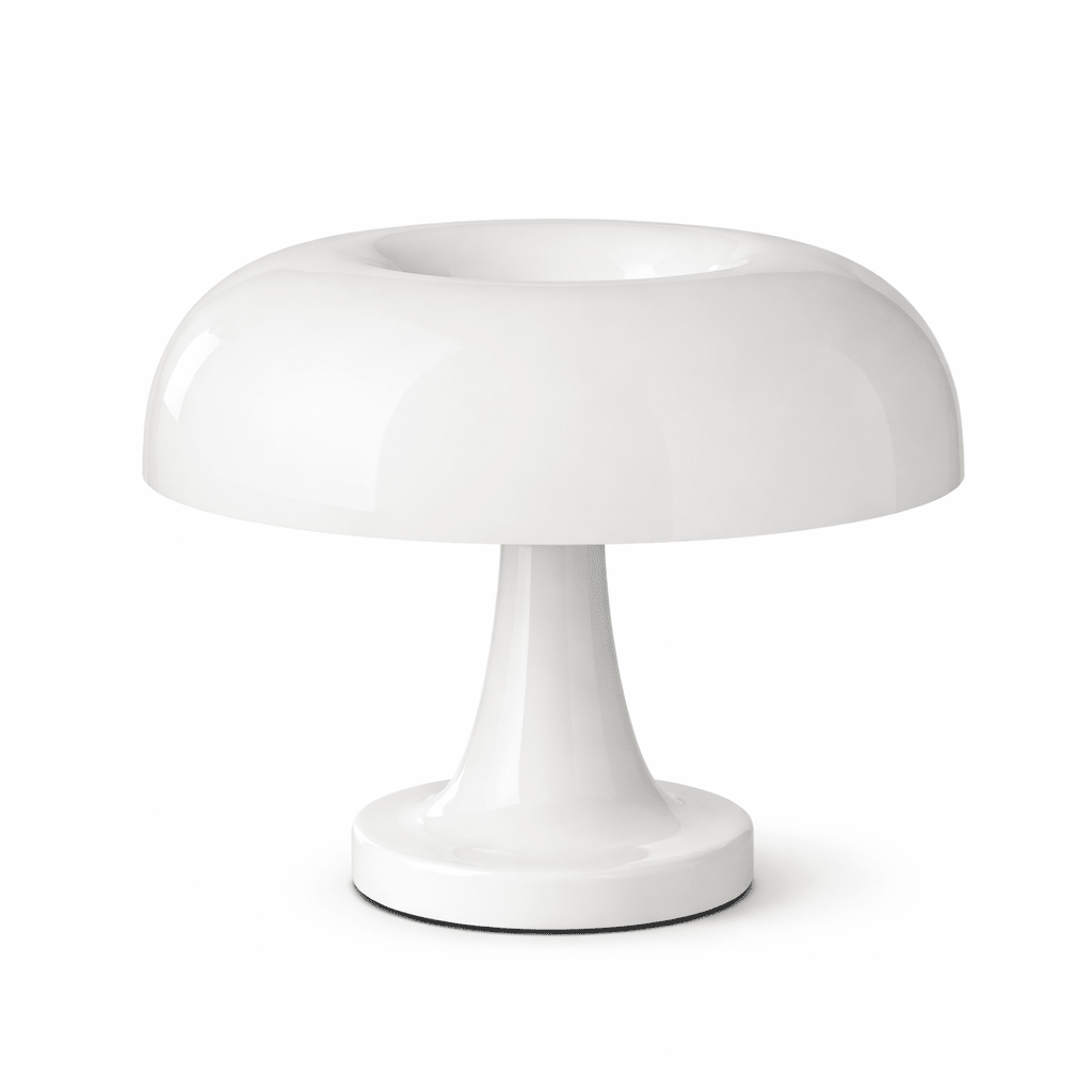 Mushroom Table Lamp | Bauhaus Style ABS Bedside Light | USB - C Dimming Desk Lamp Lamps for modern home decor in White color