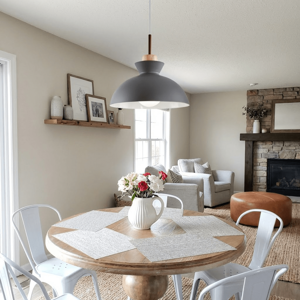 Nordic Dome Pendant Light | Adjustable Colourful Kitchen Lighting | Scandinavian Style Light Fixtures for modern home decor in Grey color