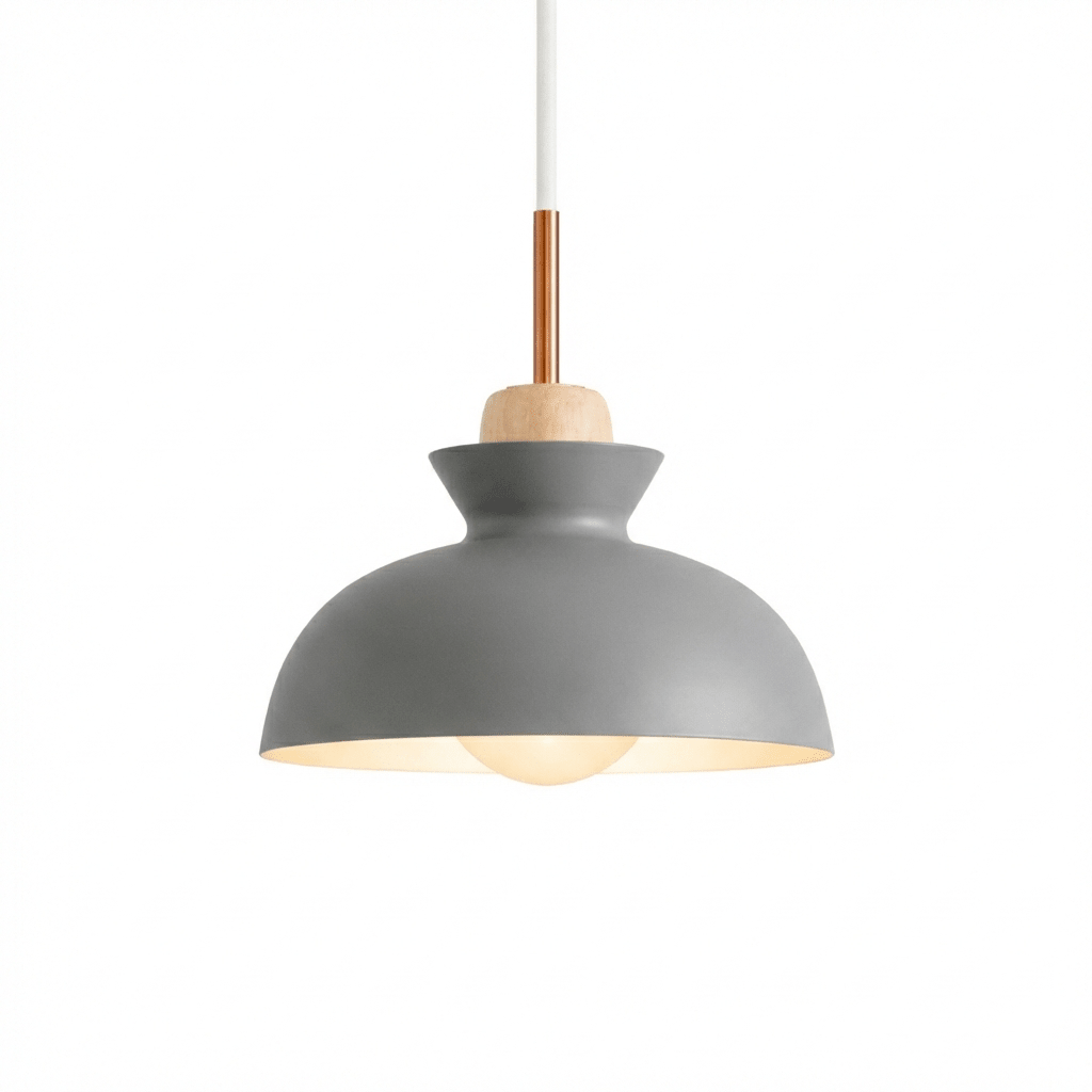 Nordic Dome Pendant Light | Adjustable Colourful Kitchen Lighting | Scandinavian Style Light Fixtures for modern home decor in Grey color