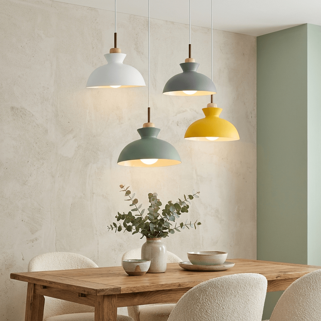 Nordic Dome Pendant Light | Adjustable Colourful Kitchen Lighting | Scandinavian Style Light Fixtures for modern home decor in Grey color