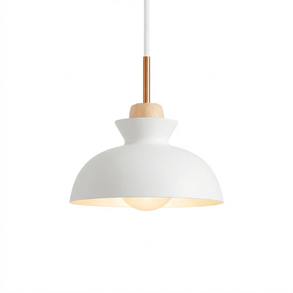 Nordic Dome Pendant Light | Adjustable Colourful Kitchen Lighting | Scandinavian Style Light Fixtures for modern home decor in White color