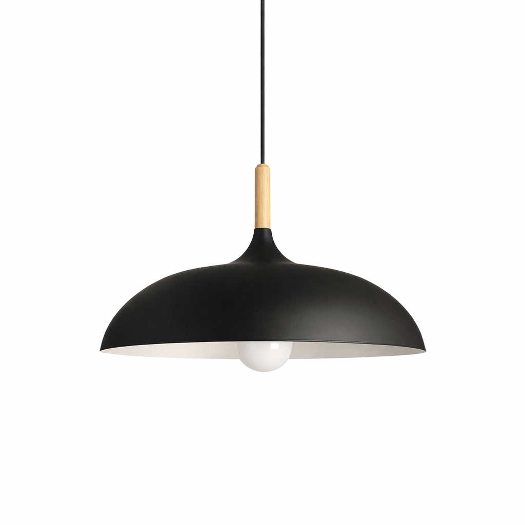 Nordic Pendant Light | Wood and Iron Scandinavian Kitchen Island Lighting Pendant Lights for modern home decor in Black color