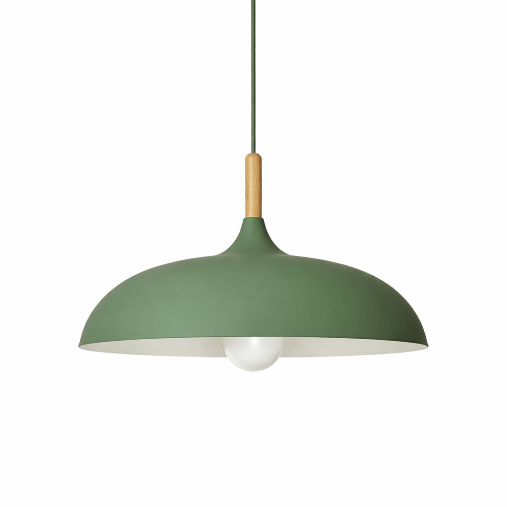 Nordic Pendant Light | Wood and Iron Scandinavian Kitchen Island Lighting Pendant Lights for modern home decor in Green color