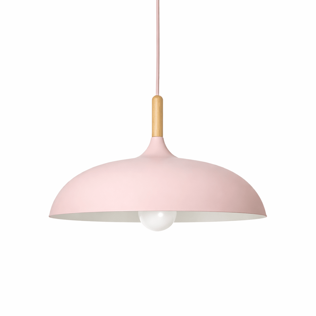 Nordic Pendant Light | Wood and Iron Scandinavian Kitchen Island Lighting Pendant Lights for modern home decor in Pink color