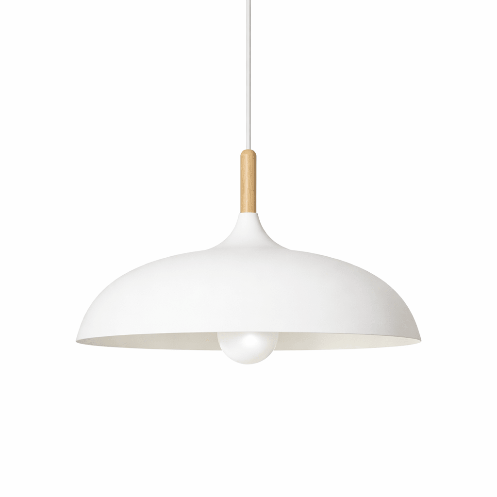 Nordic Pendant Light | Wood and Iron Scandinavian Kitchen Island Lighting Pendant Lights for modern home decor in White color