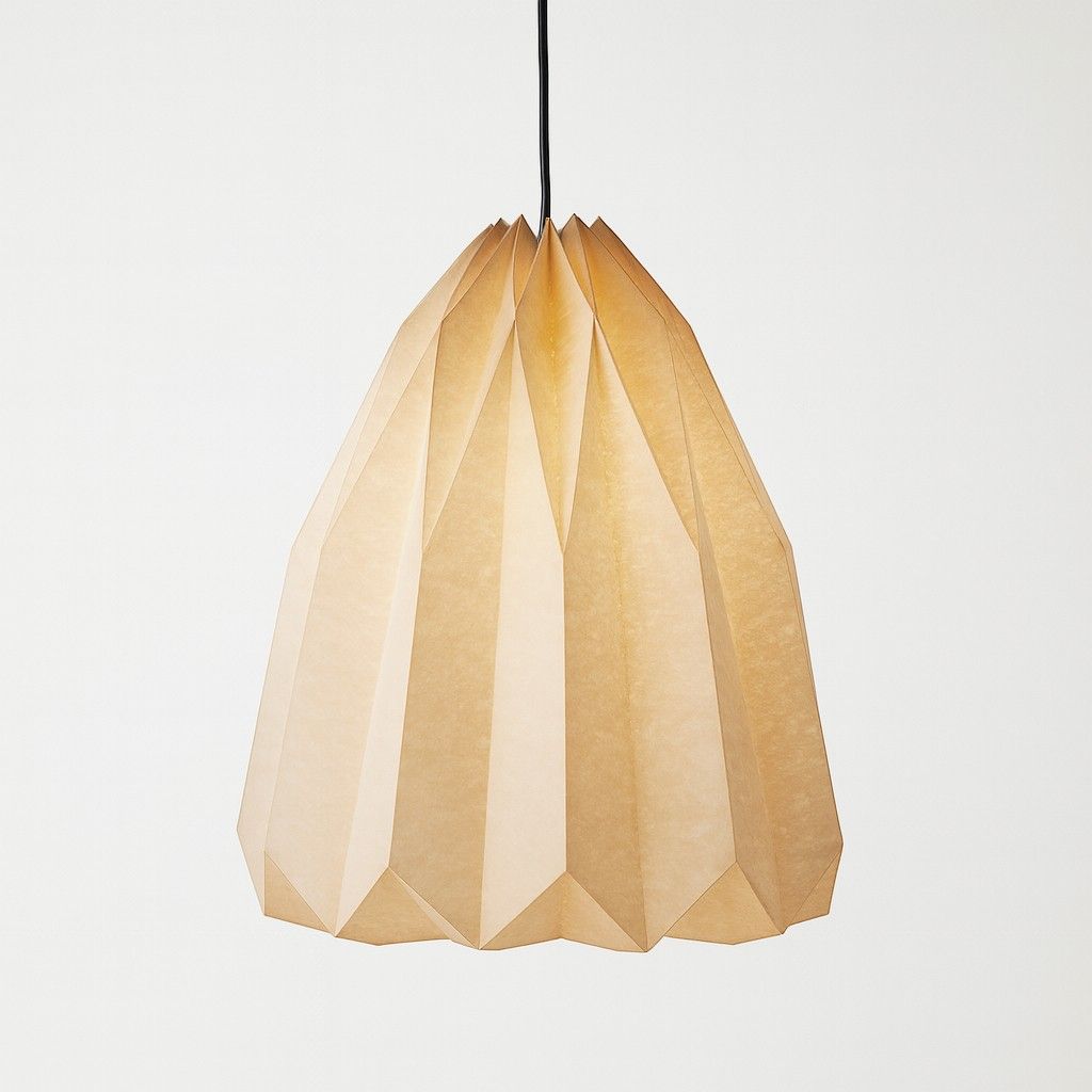 Paper Pendant Light Shade | Handcrafted Origami Design for Ceiling Lighting Light Fixtures for modern home decor in Garlic color