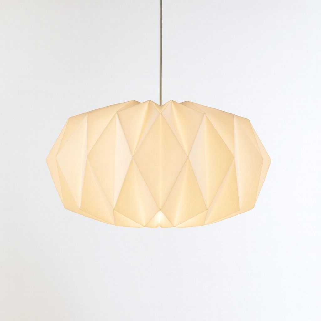Paper Pendant Light Shade | Handcrafted Origami Design for Ceiling Lighting Light Fixtures for modern home decor in Pumpkin color