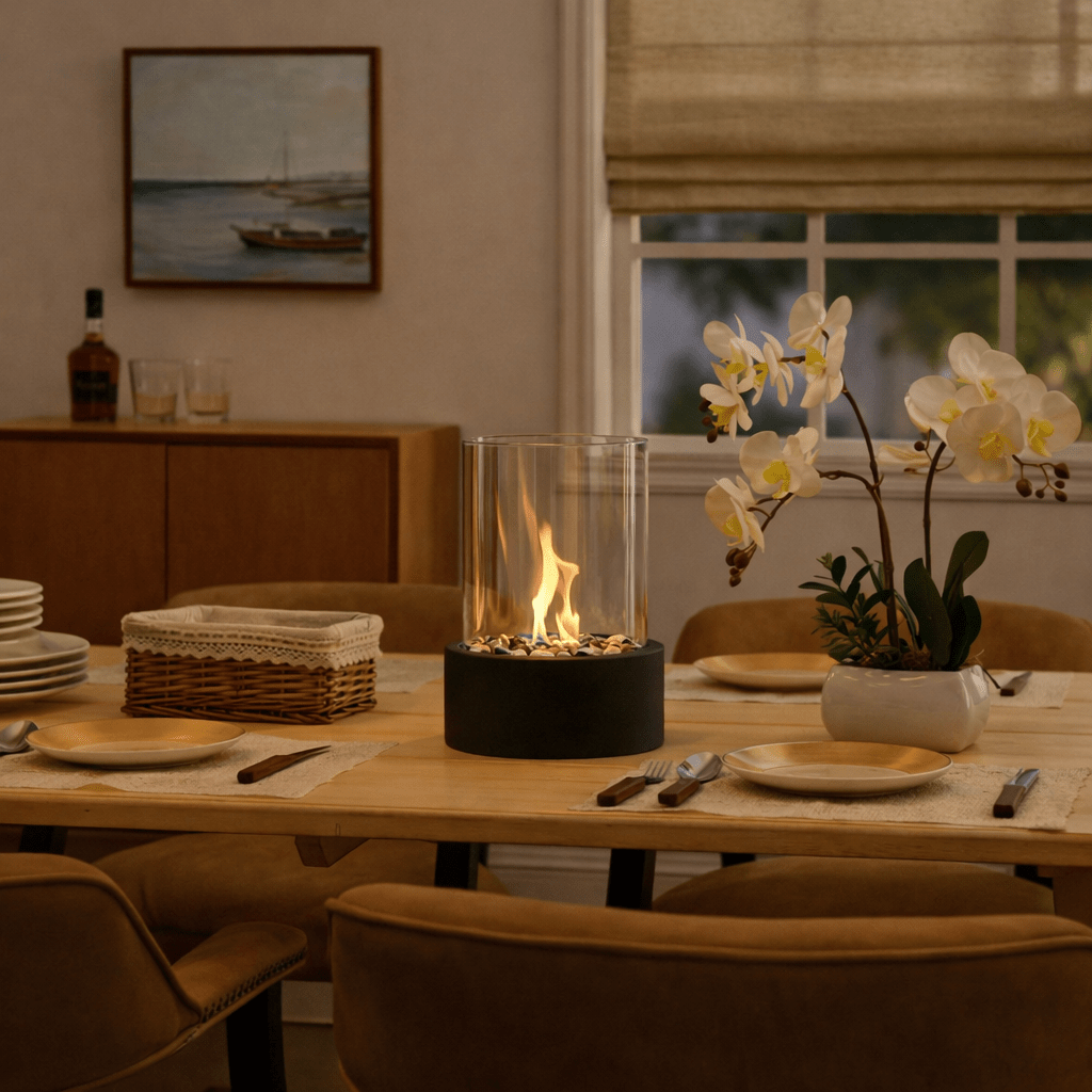 Portable Tabletop Fire Pit | Indoor & Outdoor Ethanol Heater | Modern Biofuel Fire Bowl Patio Heaters for modern home decor in Default color