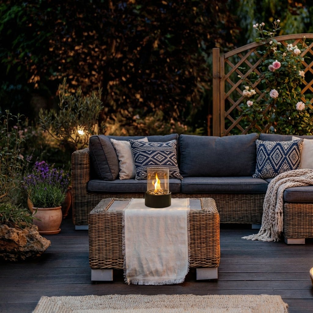 Portable Tabletop Fire Pit | Indoor & Outdoor Ethanol Heater | Modern Biofuel Fire Bowl Patio Heaters for modern home decor in Default color