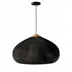 Rattan Pendant Light | Handmade Eco - Friendly Bohemian Ceiling Fixture Pendant Lights for modern home decor in Black color