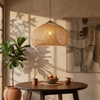 Rattan Pendant Light | Handmade Eco - Friendly Bohemian Ceiling Fixture Pendant Lights for modern home decor in Natural color