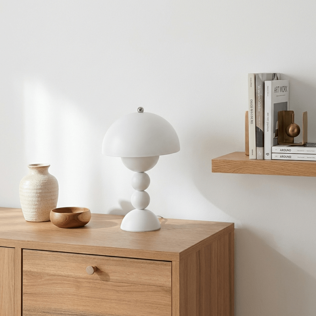 Rechargeable Table Lamp | Nordic Minimalist Acrylic Bedside Lamp with USB Charging Lamps for modern home decor in White color