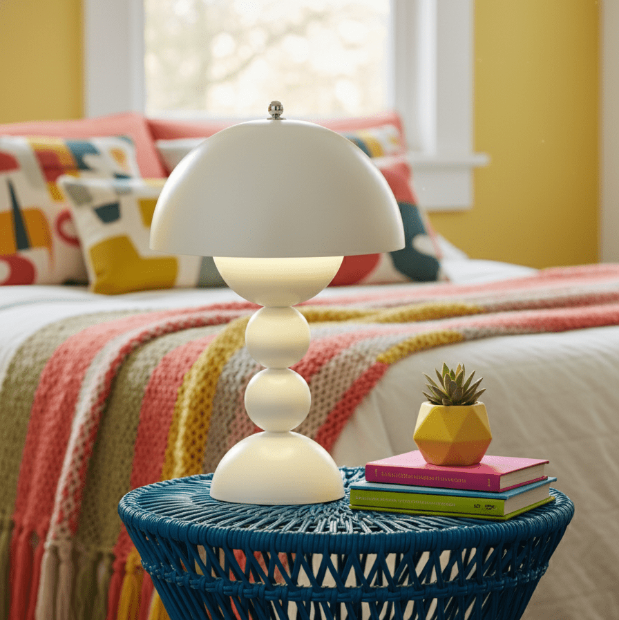 Rechargeable Table Lamp | Nordic Minimalist Acrylic Bedside Lamp with USB Charging Lamps for modern home decor in White color