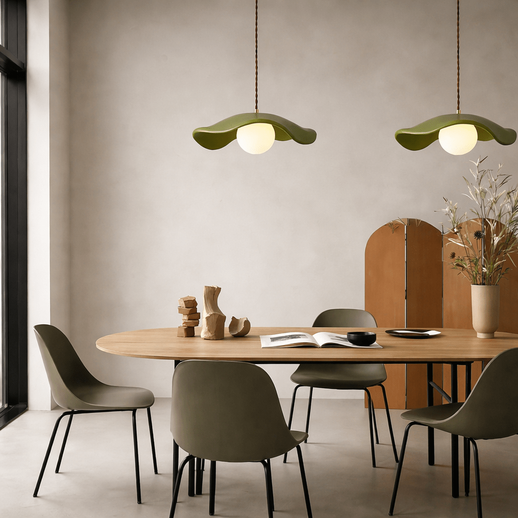 Resin Hat Pendant Light | Wabi - Sabi Sculptural Ceiling Light | Modern Organic Decor Pendant Lighting for modern home decor in Copper color