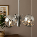 Retro Glass Chandelier | Wrought Iron and Glass Vintage Ceiling Lighting Fixture Chandeliers for modern home decor in 3 Head color